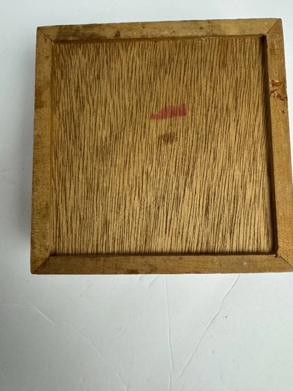 Vintage Chinese Wooden Jewelry Trinket Box White Goose Red Polygonum